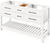 Wavecrest 60'' White Vanity, double bowl, White Carrara Marble Vanity Top, two undermount rectangle bowls VKITWAV60WHWCR