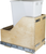 Single 50 Quart Wood Bottom-Mount Soft-close Trashcan Rollout for Door Mounting, Includes One White Can CDM-WBMS50WH