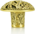 Hampton Knob, Lt. Colorado & Lt. Smoke Topaz Crystal Museum Gold Finish 7721/9