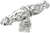 Acanthus leaves large knob Romanesque style with column base in Platinum. 1047-24