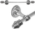Caché II 24'' cc towel bar with 80 rivoli Swarovski Clear Crystals with 5/8'' reeded center 1811R-9C