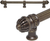 Cricket Cage 12'' cc with 5/8'' reeded center long pull & center brace large finial in Antique Brass. 5687R-3