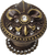 Versailles 7605H-3C Antique Brass large round knob Fleur De Lys w/ Swarovski Crystals and halo platform 7605H-3C