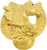 Classic Western Horse in a horse shoe w/ a rose knob right 8031-8