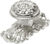 Acanthus large knob with flared foot Rosette style with medium backplate in Platinum. 830842-24