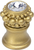 Caché small round knob with flared foot with a rivoli Swarovski Clear Crystal in Soft Gold. 865B-27C