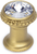Cache Caché knob with an 18mm rivoli Swarovski Clear Crystal in Soft Gold. 869-27C