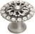 Caché medium round knob with flared foot with Swarovski Clear Crystals in Satin. 873-11C