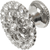 Cache Caché medium round knob with flared foot with Swarovski Clear Crystals in Platinum. 873-24C