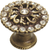 Caché medium round knob with flared foot with Swarovski Clear Crystals in Antique Brass. 873-3C