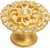 Caché medium round knob with flared foot with Swarovski Clear Crystals in Gilded Mercury. 873-8C