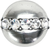 Cache Caché round knob with flared foot with center of 5 rivoli Swarovski Clear Crystals in Chalice. 874B-9C