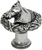 Americana horse in classic laurel leaf wreath knob left in finish Chalice 8000-9