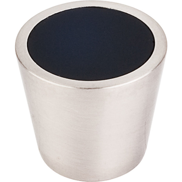 Black Crystal Center Knob 3/4''   TK130  in Brushed Satin Nickel Shell