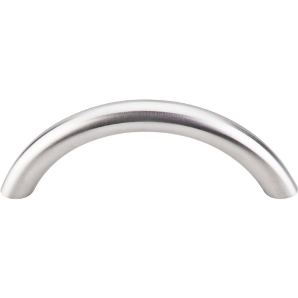 Stainless Solid Bowed Bar Pull 3'' cc 13  in Brushed Stainless Steel