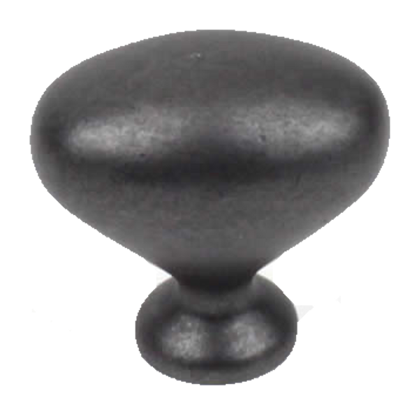 Builder's Choice 1-3/8'' Oval Knob Gun Metal 06102-GM in Gun Metal