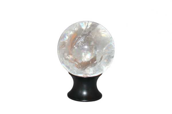 Crystal Quartz with Polished Nickel Base