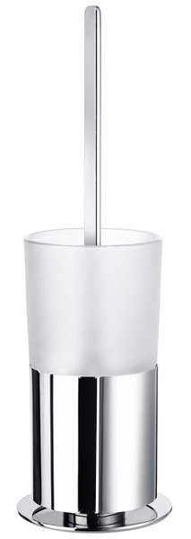 Outline Toilet Brush with Frosted Glass Container In Polished Chrome / Frosted Glass FK311  in Polished Chrome