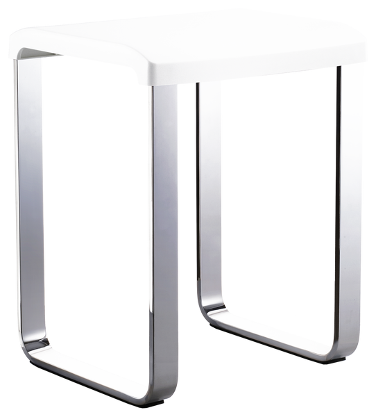 Outline Shower/vanity Chair In Polished Chrome / White Seat FK406  in Polished Chrome