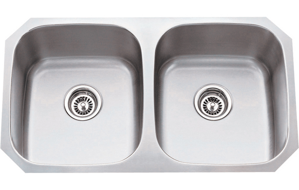 18 Gauge Kitchen Sink with Two Equal Bowls 802-18  in Stainless Steel