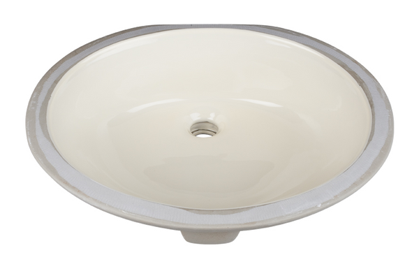 17'' Oval Undermount  Porcelain Bowl H8810  in Parchment