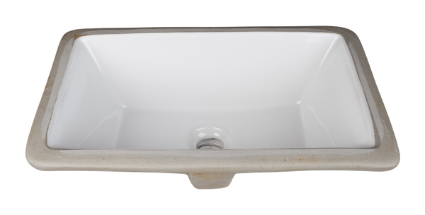16'' Rectangle Undermount  Porcelain Bowl H8909WH  in White
