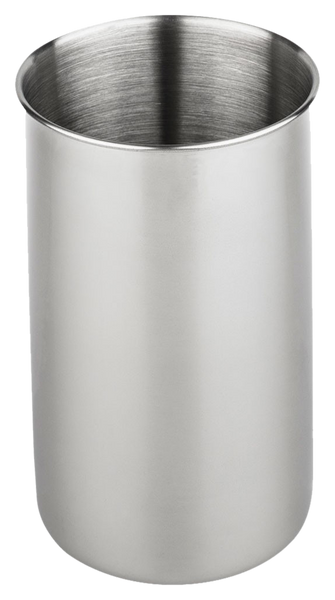 2 Qt Stainless Steel Utensil Canister. Non-Welded Solid Bottomed Polished Stainless Steel Canister. UCSS-46