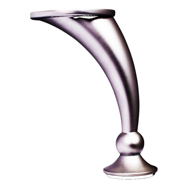 Rounded Furniture Leg 89102 in Brushed Chrome