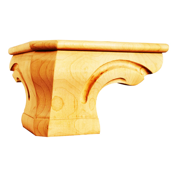 Rounded Corner Pedestal Foot with Bead PFC-B in Alder