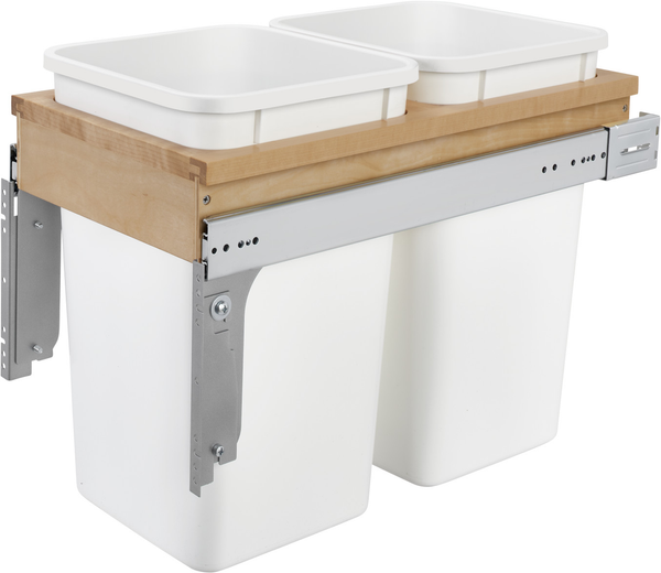 Rev-A-Shelf Double 27 Qrt Top mount Waste Container 4WCTM-15DM2