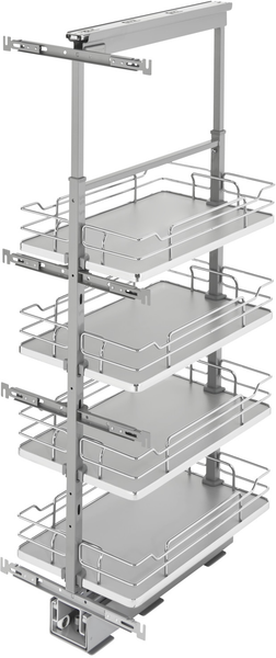 Rev-A-Shelf 13 in Chrome Solid Bottom Pantry Pullout Soft Close 5343-13