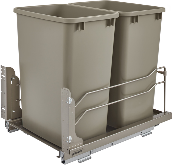 Rev-A-Shelf Double 35 Qrt Pull-out Waste Container Soft-Close 53WC-1835SCDM