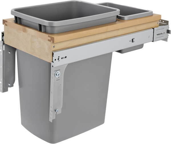 Rev-A-Shelf 35 Qrt Top mount Waste Container w/Soft-Close 4WCTM-12BBSCDM1