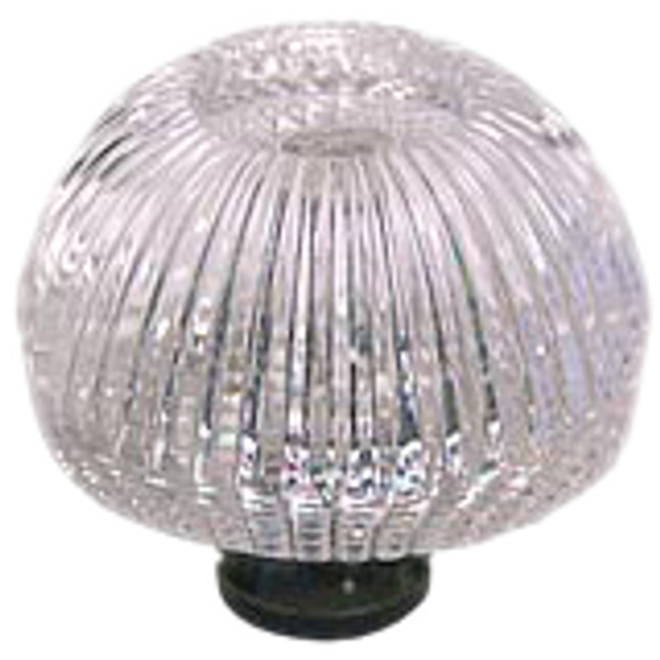 Grooved Round 1-3/8'' Crystal Knob with Bronze Base