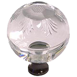 Round 1-3/8'' Crystal Knob with Bronze Base