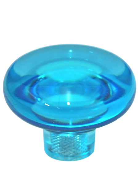 Caribbean Blue Clear Mushroom Knob