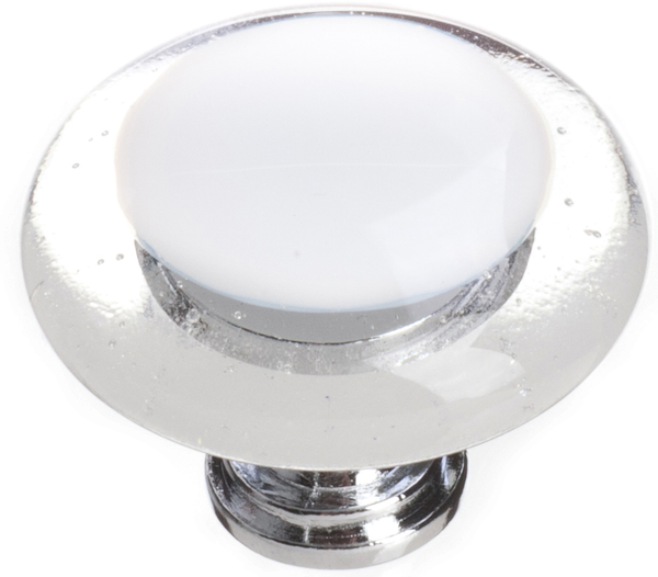 Reflective White Round Knob with Base R-701
