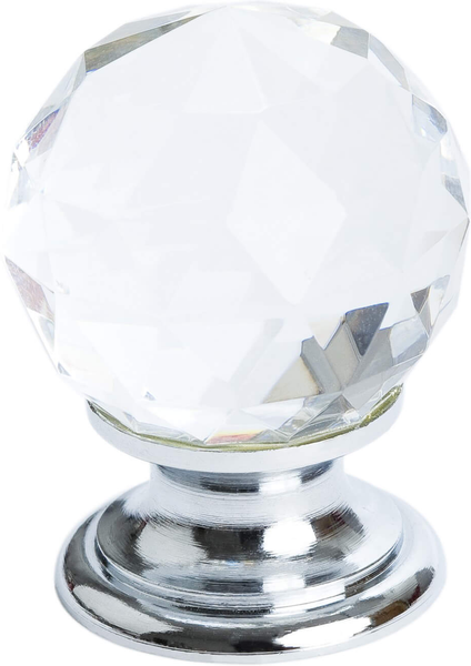 Europa Faceted Crystal Polished Chrome Knob 7042-926-C