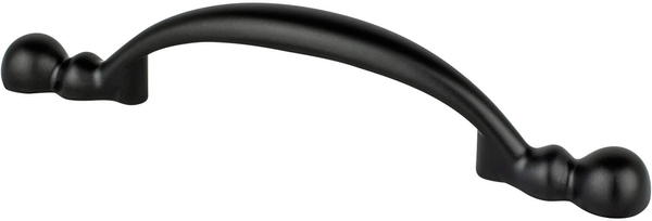 Traditional Advantage Four 3'' CC Matte Black Rounded End Pull 9134-1055-P