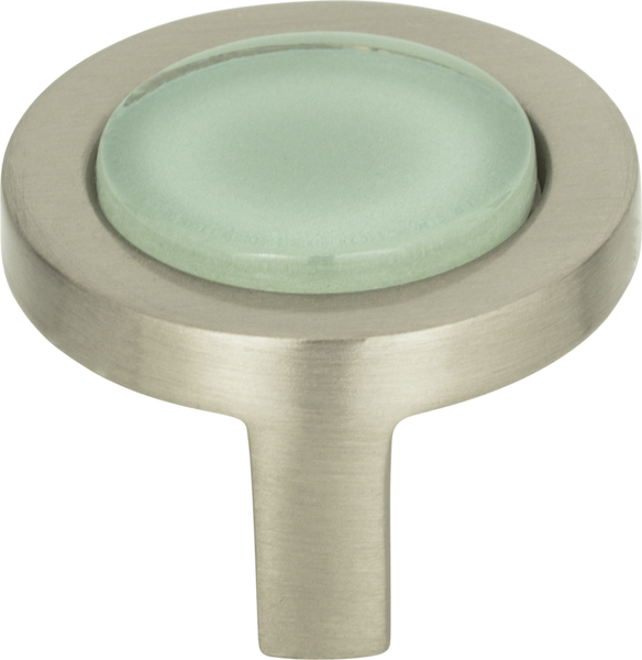 Spa Green Round Knob 1 1/4'' Brushed Nickel 229-GR-BRN