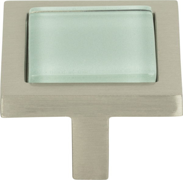 Spa Green Square Knob 1 3/8'' Brushed Nickel 230-GR-BRN