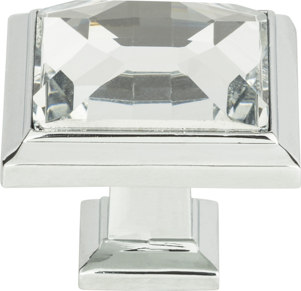 Crystal Legacy Square Knob 1 5/16'' Polished Chrome 340-CH