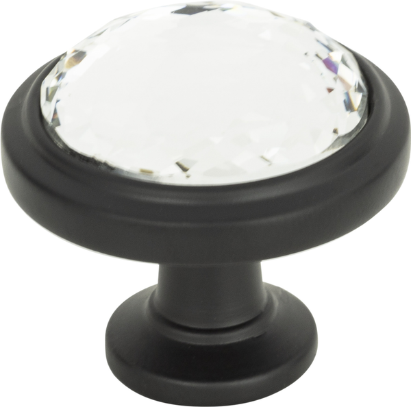 Crystal Legacy Round Knob 1 5/16'' Matte Black 343-BL