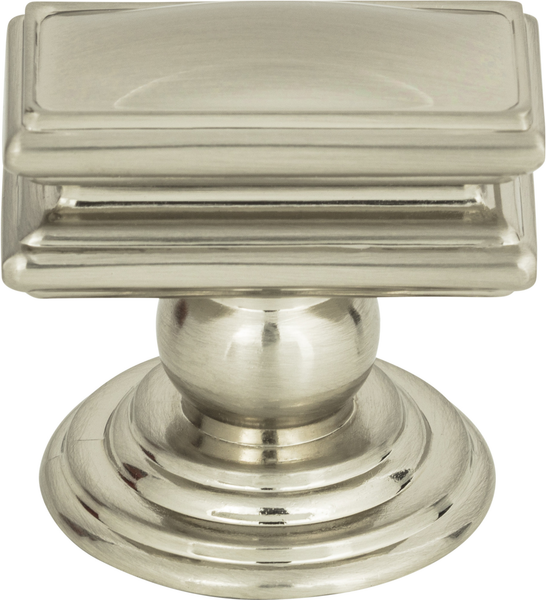 Campaign Rectangle Knob 1 1/2'' Brushed Nickel 377-BRN