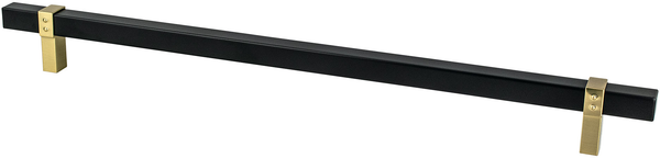 Rivet Rebel 18'' cc Matte Black Bar and Modern Brushed Gold Posts Appliance Pull 5132-455MDB-P