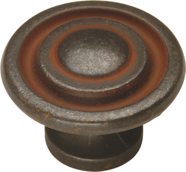 Manchester Collection Knob 1-3/8'' Diameter Rustic Iron Finish P2011-RI