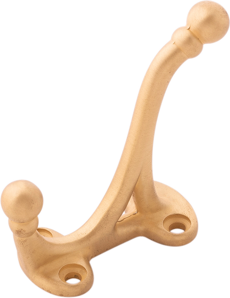 Hooks Collection Coat Hook Double 5/8'' cc Brushed Golden Brass Finish P25029-BGB