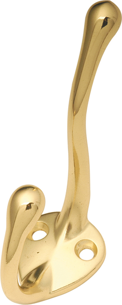 Universal Collection Coat Hook Double 5/8'' cc Polished Brass Finish P27120-PB