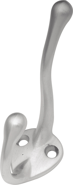 Universal Collection Coat Hook Double 5/8'' cc Satin Silver Cloud Finish P27120-SC