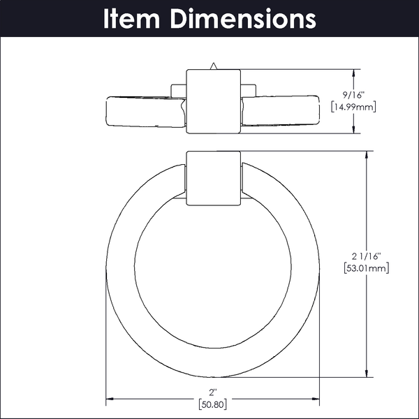 Camarilla Collection Ring Pull 2-1/8'' X 2'' Satin Nickel Finish P3190-SN